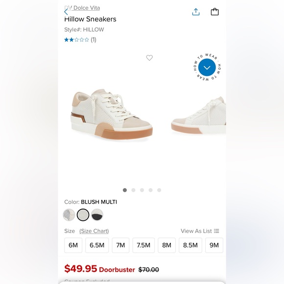 DV by Dolce Vita Hillow Sneakers 7.5 - Picture 2 of 8